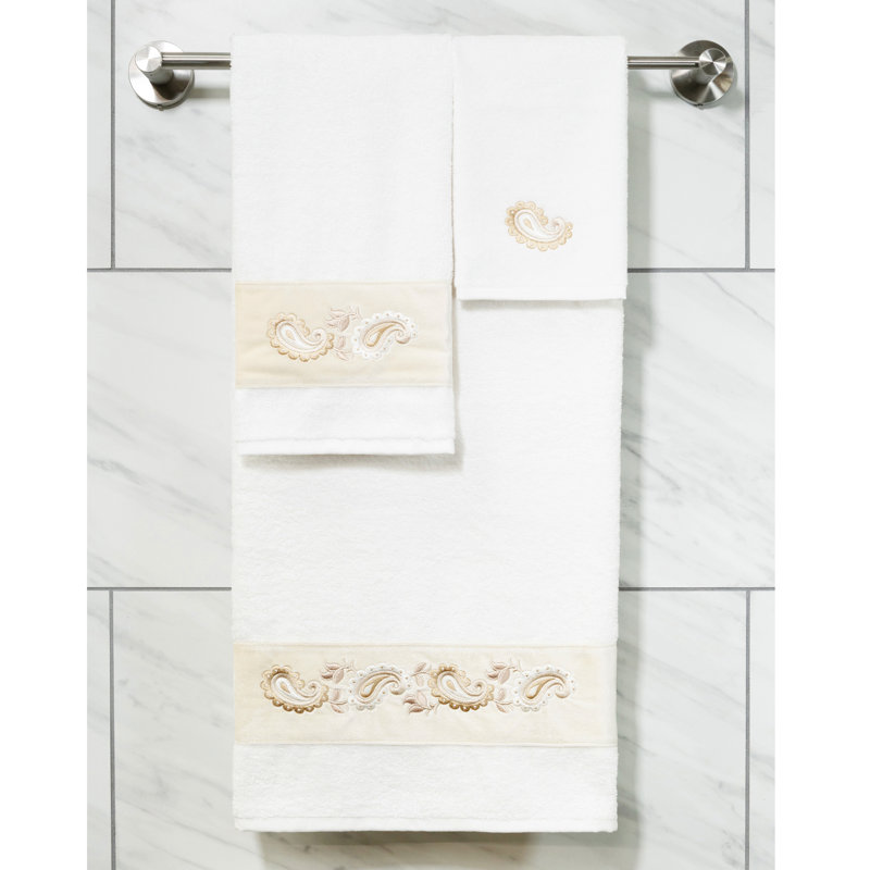  3 Piece 100% Turkish Cotton Towel Set, White