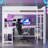 Full-Size Wood Gaming Loft Bed with Desk, Storage Shelves, LED Light & USB Charging Station, White-394776567