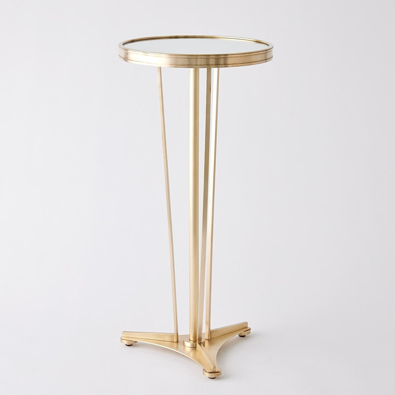 French Moderne Side Table, Antique Brass