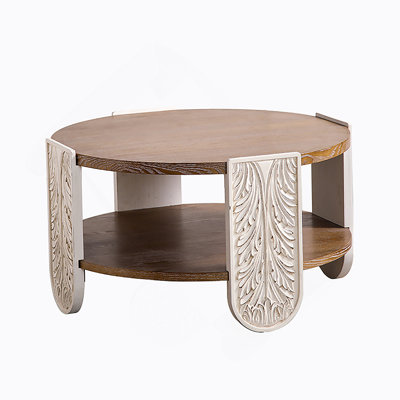 Table basse en bois sculpté, table de bout rétro avec rangement double couche, petite table d'appoint pour le salon, table de chevet de style palais pour les petits espaces