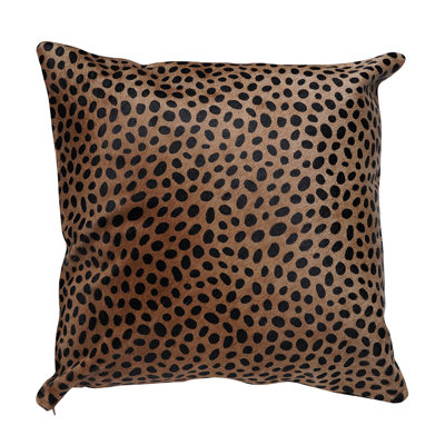 Animal Print Leather/Suede Throw Pillow