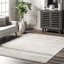 Tapis à motif rayé Jacore pour le salon, la chambre à coucher, la salle à manger et la cuisine, gris / blanc cassé-722435407