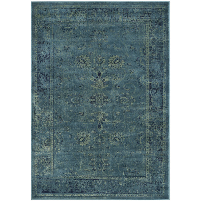 Bbb Area Rug In Turquoise /Green, Rectangle 3'4" x 4'7"
