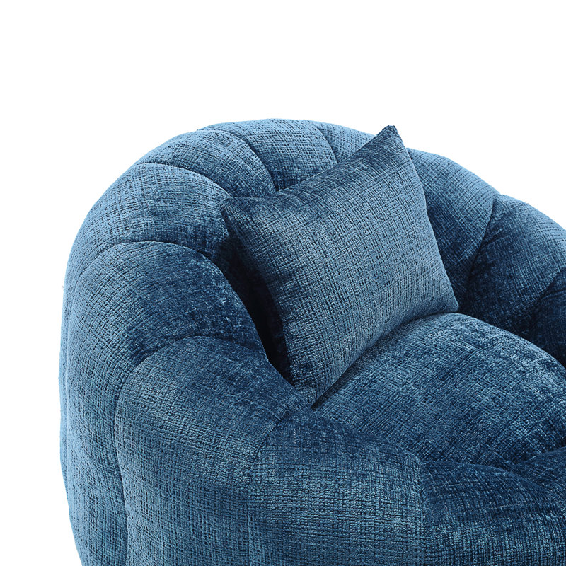  Fauteuil à billes United We Win, Chenille bleu paon
