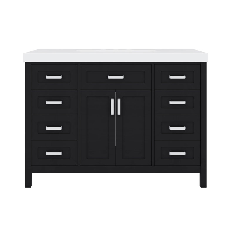 48-Inch Bathroom Vanity With Built-In Sink Single Sink Style With 2 Doors 8 Drawers And Noiseless Closing Function