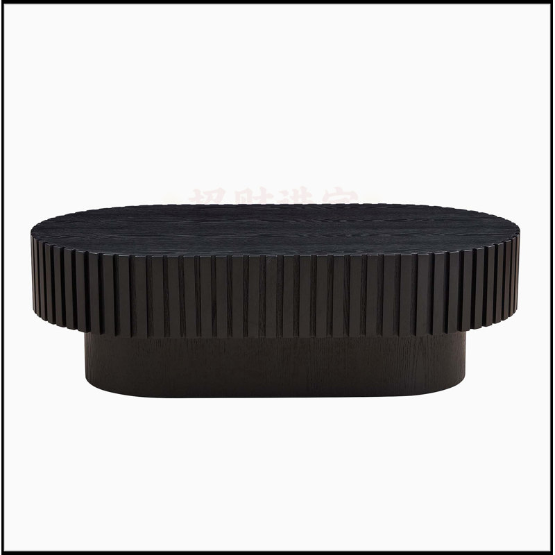 Table basse à tambour 43,70 pouces Handcraft, Noir, noir, noir, noir