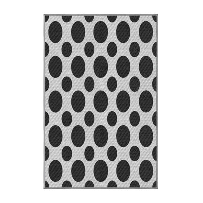 Tapis noir à pois
