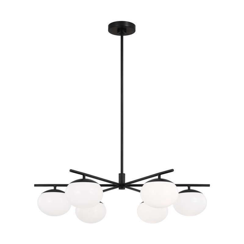 Lune 6 - Light Chandelier, Aged Iron