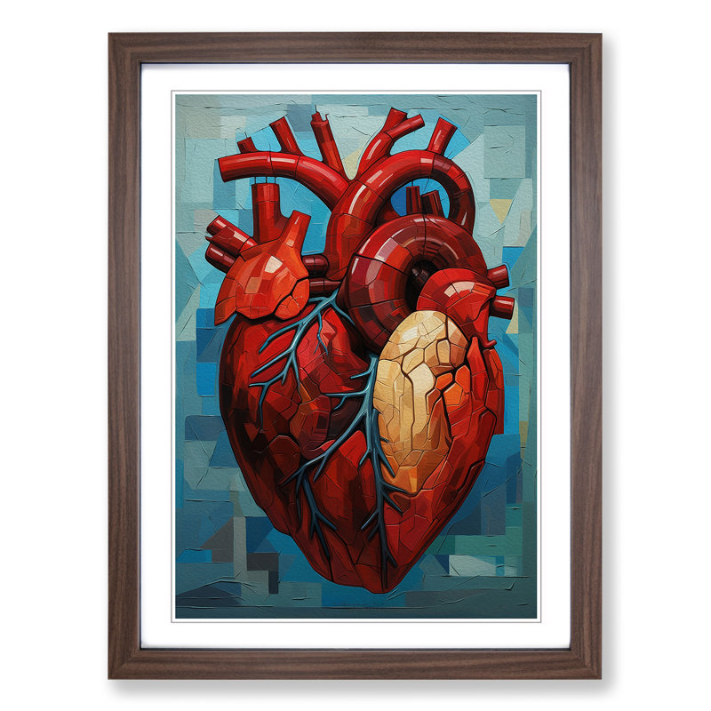 Single Picture Frame Print on Wood, Walnut Framed, 46cm H x 34cm W