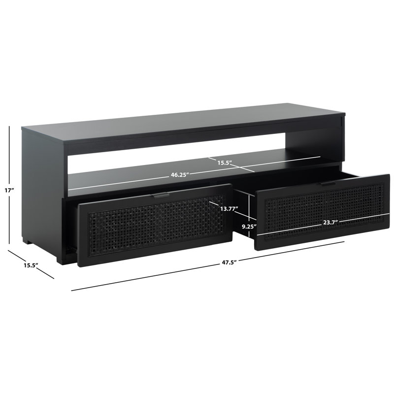 Crédence de rangement l 47,5 po Aafi, Noir
