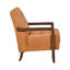 Fauteuil Lenie, cuir capitonné, bois de noyer-113497067