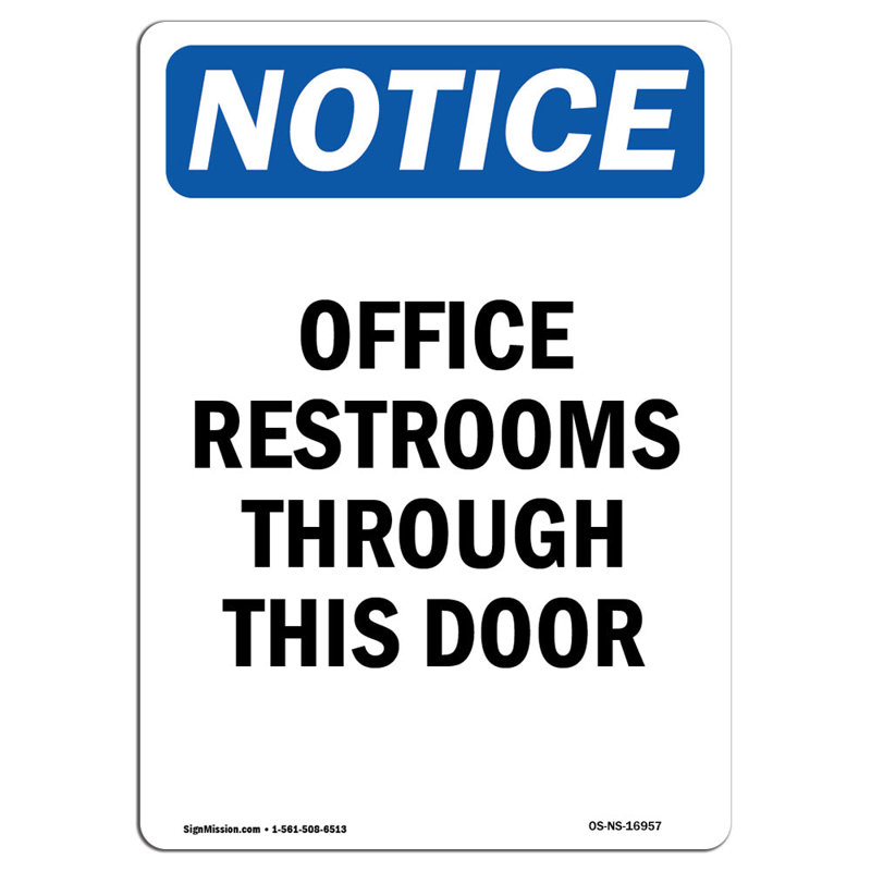 Bureaux avec toilettes via cette plaque de porte