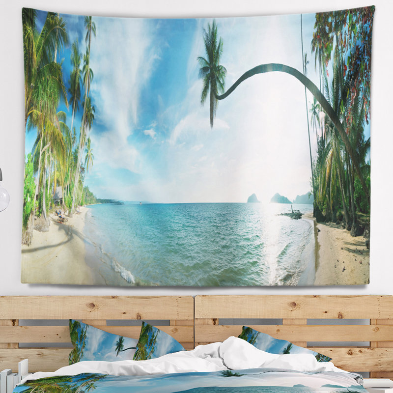 Photographie tropical beach panorama tapisserie, H 32 po x l 39 po