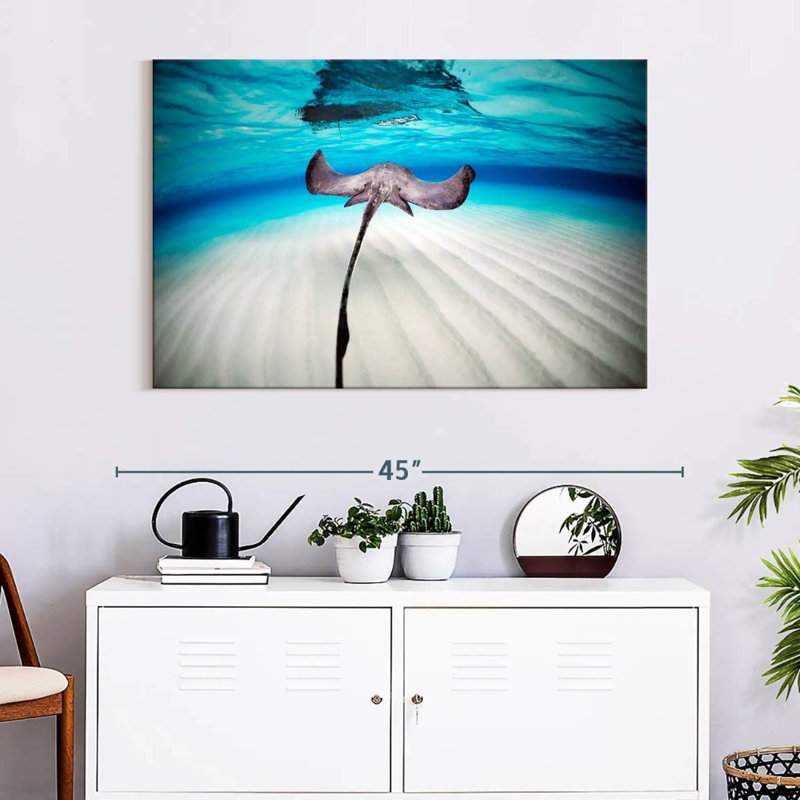 Brampt Stingray Underwater Scenery, 26" H x 39" W