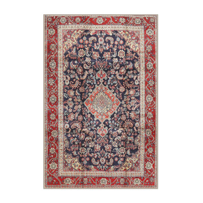 Tapis oriental rouge et bleu