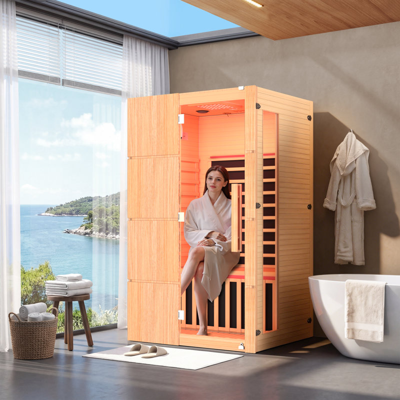 Erommy 2-Person Indoor Sauna, Home Far Infrared Sauna With Chromotherapy Lighting, Red Light Beauty Therapy, 6 Carbon Heaters And Bluetooth Speaker