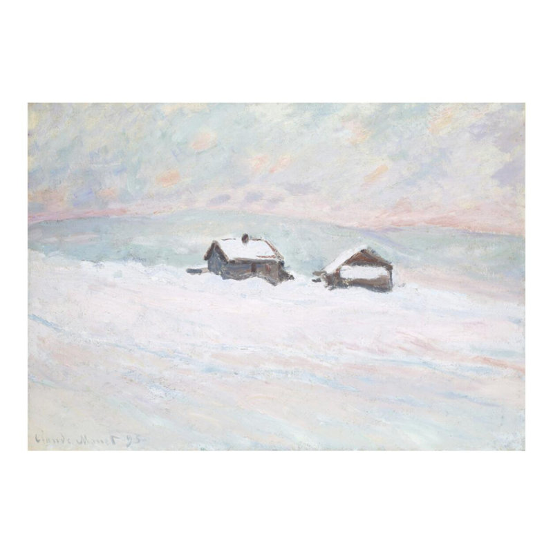 Les maisons dans la neige en Norvège par Pierre-Auguste Renoir - Impression Giclée, H 16 po x l 20 po