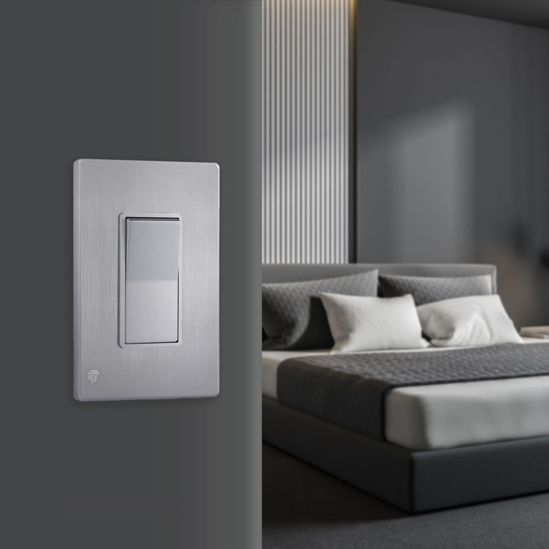 Plaque murale décorative sans vis à 1 bande Enlerites - Argent brossé, Argent brossé, H 4,68 po x L 2,93 po