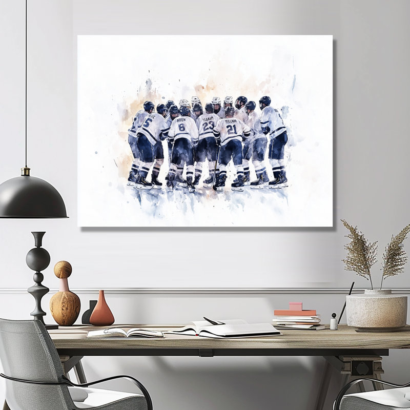 Équipe de hockey hockey avant un jeu II, H 34 po x l 44 po