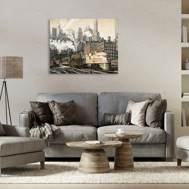 Art urbain sur toile train à vapeur urbain par Matthew Daniels, H 30 po x l 40 po