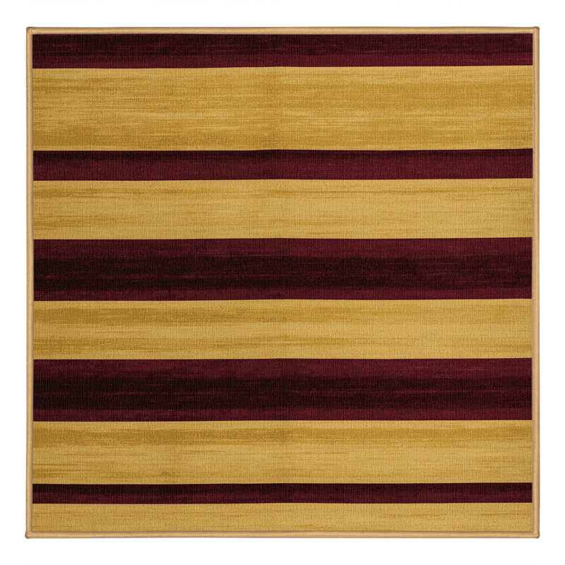 Machine Washable Horizontal Stripes Brown Area Rug, Square 3'