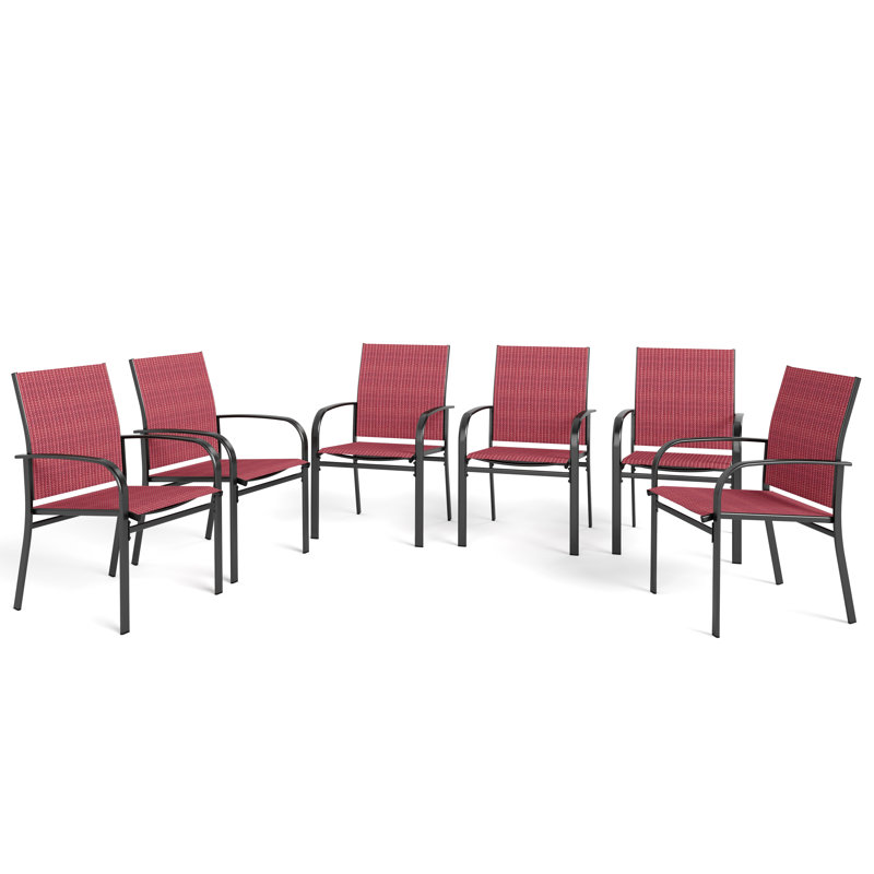 Fauteuil de salle à manger d'extérieur Leopoldine, Rouge