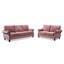 Canapé classique en velours avec garniture cloutée et pieds en bois massif pour un confort d'assise élégant dans le salon.-2003628837-2003628840-2003628841
