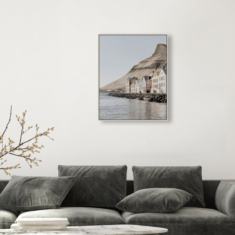 Coastal Homes I Print by Oliver Gal, 25"H x 31"W, Silver Floater Frame