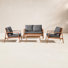 Davies 4 - Person Acacia Wood Patio Conversation Sets With Cushions
