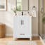 Ensemble de meuble-lavabo sur pied simple 24 po avec lavabo en céramique blanc, contreplaqué de bois franc, portes à fermeture douce et rangement réglable intérieur-2129112186-2129112188