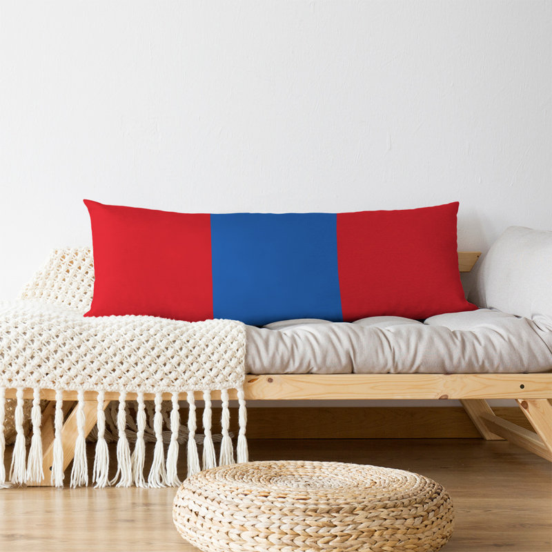 Oreiller de corps en polyester / polyester Arizona Football Stripes, Rouge / bleu / rouge, Aaru 