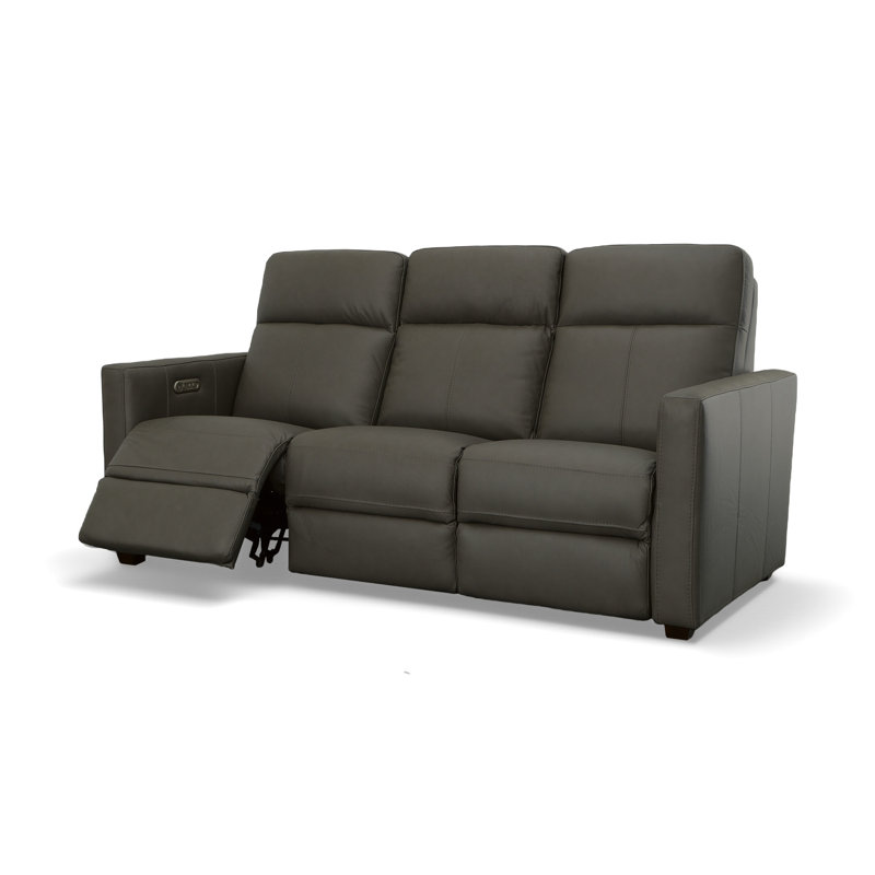 Ensemble de salon inclinable électrique en cuir 3 pièces Broadway, Grey