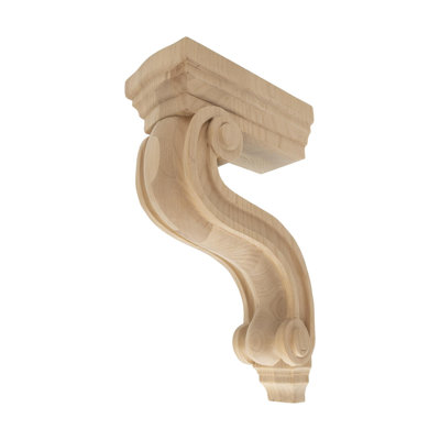 3-7/8 In. X 13-1/4 In. X 8-1/4 In. Unfinished Large North American Solid Alder Corbel