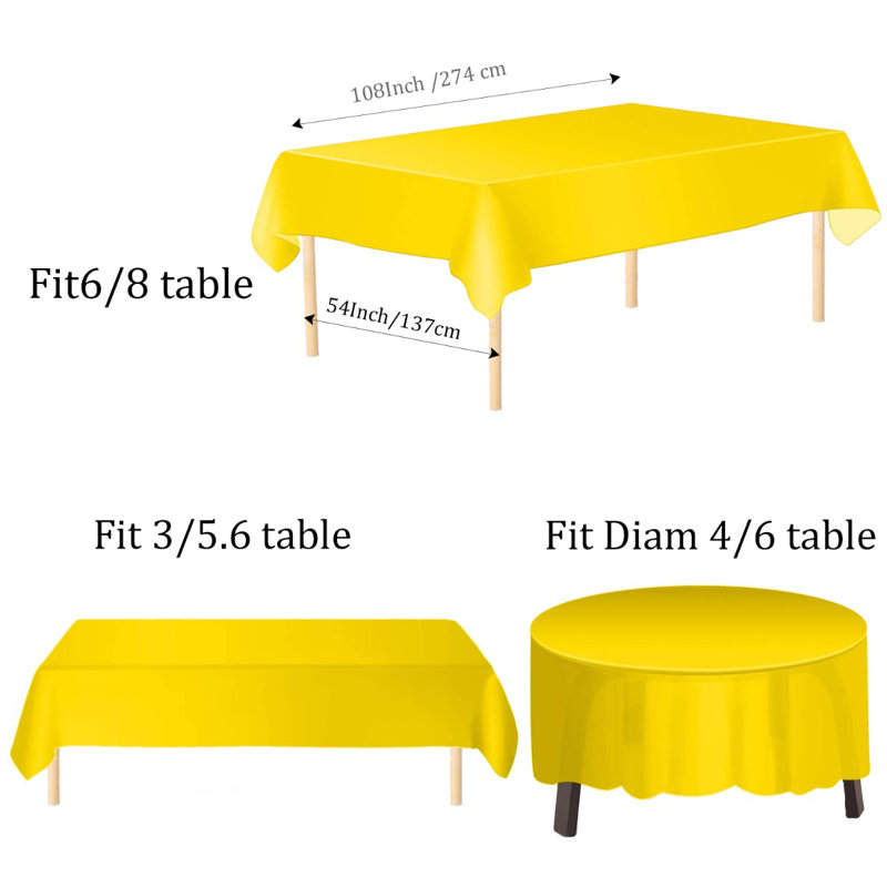 Ebrahim Tablecloth, 137cm W x 274cm L, Yellow