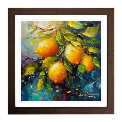 Lemon Fruit Neo-Impressionism - Framed Print