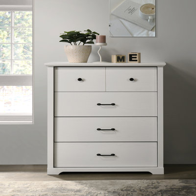 32"W 4-Drawer Chest With Black Handles