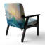 Turquoise Seascape Surf - Chaise d'appoint et fauteuil rembourrés nautique et côtier