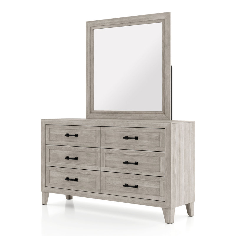 Eckhoff 6-Drawer Dresser With Mirror