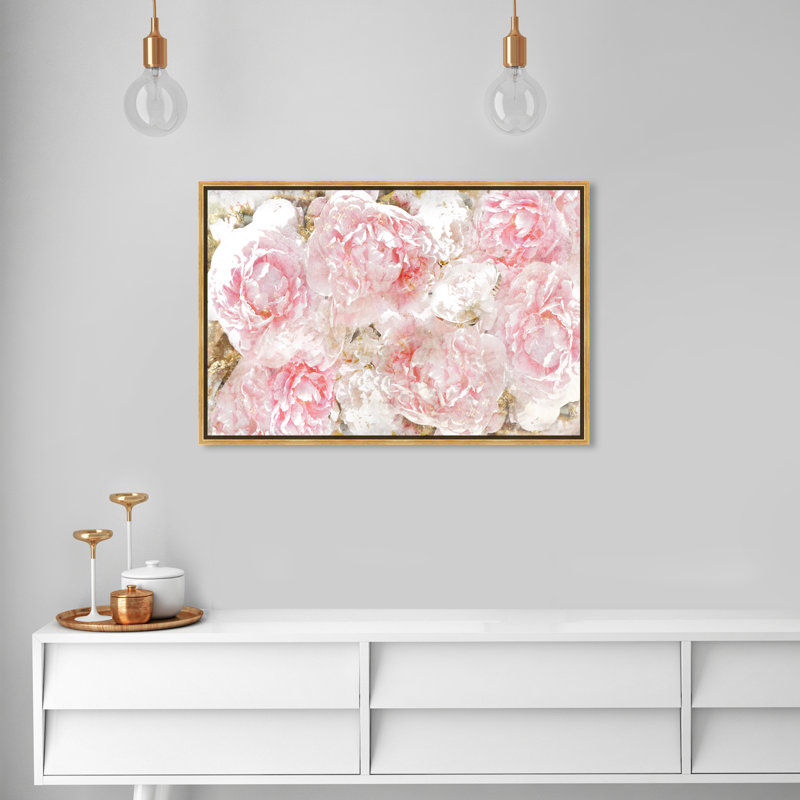 « roses », impression sur toile oliver gal, Cadre doré, H 45 po x l 30 po