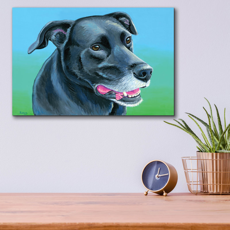 «Black Lab Mix» par Rebecca Wang Art, H 12 pi x l 16 pi