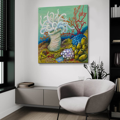 «Anemone Ballet» par Tim Marsh, art mural en verre acrylique