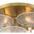 Amata Soft Brass With Clear Semi Flush Mount Light