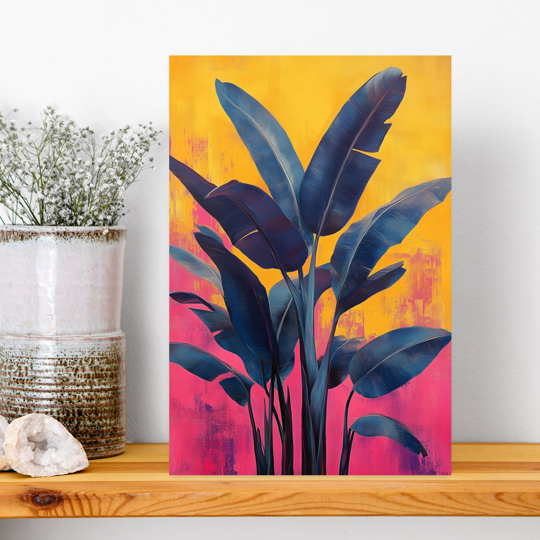 Vibrant Tropical Leaves Abstract Bold Colorful Nature Plant Wall Art Print