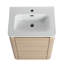 Meuble-lavabo autoportant de 24 po avec lavabo en céramique, coins arrondis et conception sans poignée-116159713