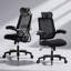 Chaise de bureau ergonomique robuste avec support lombaire et accoudoirs rabattables-1216534033-1217337732