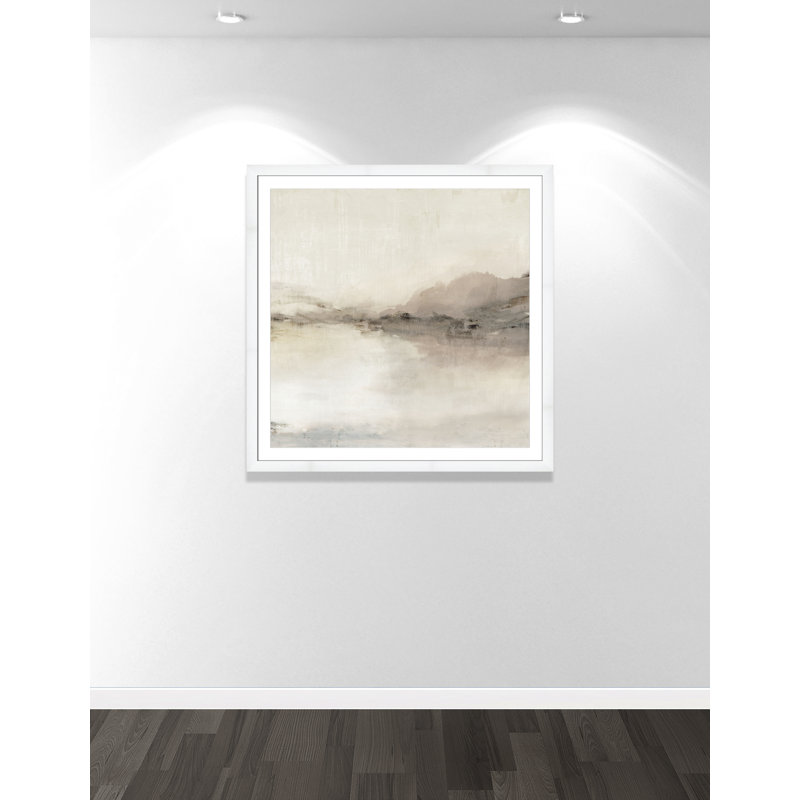 «Blush Horizon II» par Isabelle Z, L 42,5 po x H 42,5 po, Imprimé mat, Blanc satiné
