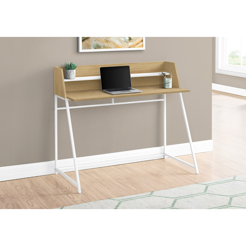 Bureau d'ordinateur, Naturel / Blanc