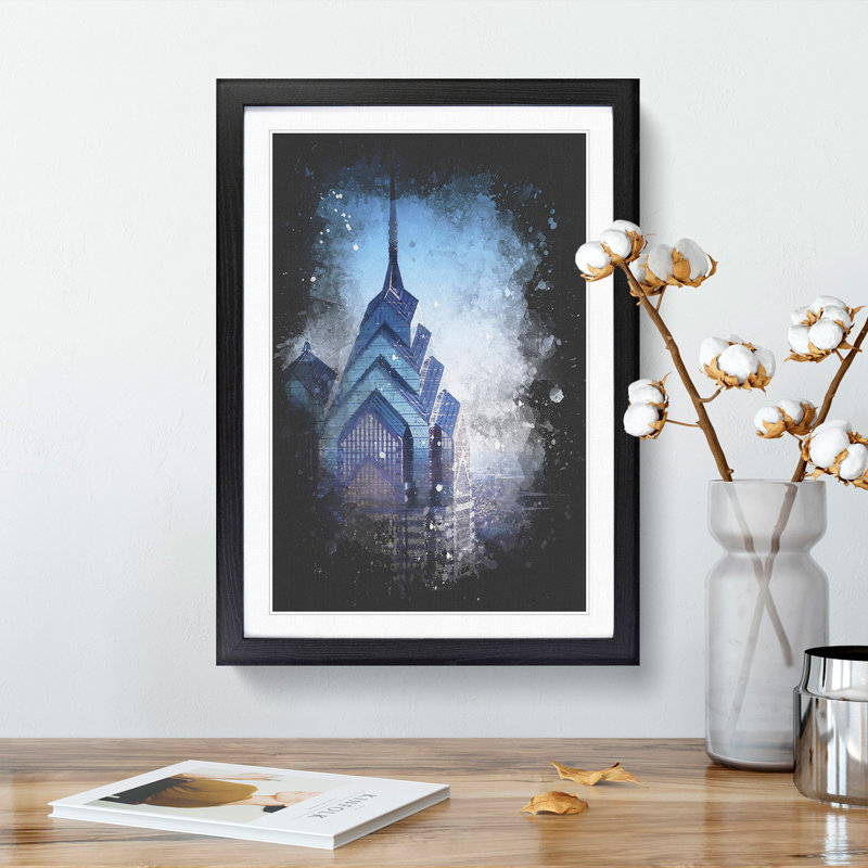 One Liberty Place in Philadelphia - Picture Frame Graphic Art Print, 63cm H x 45cm W x 2cm D, Black Framed