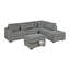 Canapé modulaire rembourré avec USB et repose-pieds avec rangement-855331839