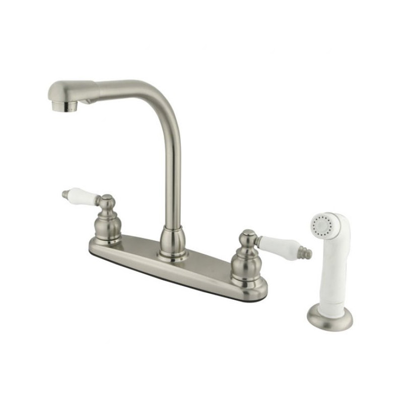 Distributeur d’eau chaud & froid avec jet latéral Victorian, Nickel brossé